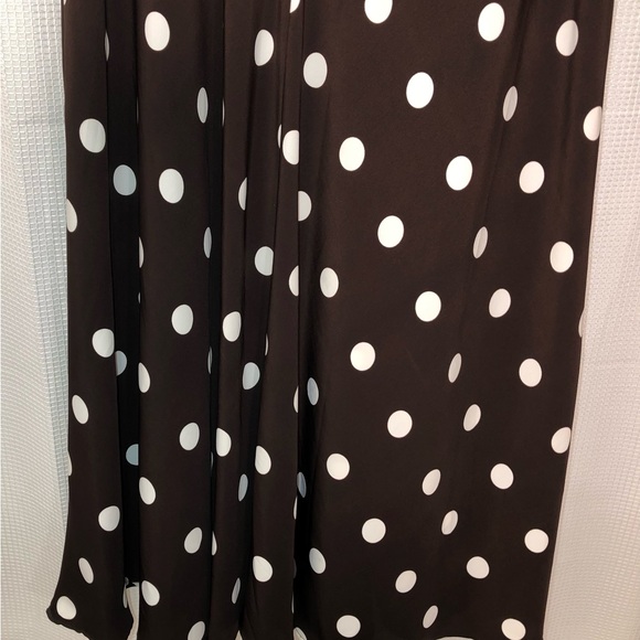 LAUREN RALPH Lauren Size 14 Brown,White Polkadot MIDI Dress.Pit 2 P.20”L.48”W.16 - Picture 7 of 7